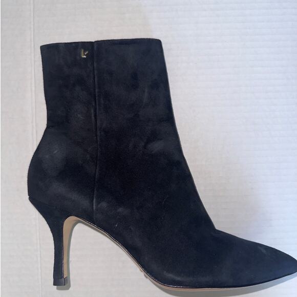 Larroudé Mini Kate in Black Suede 3 inch Heel - Picture 3 of 16